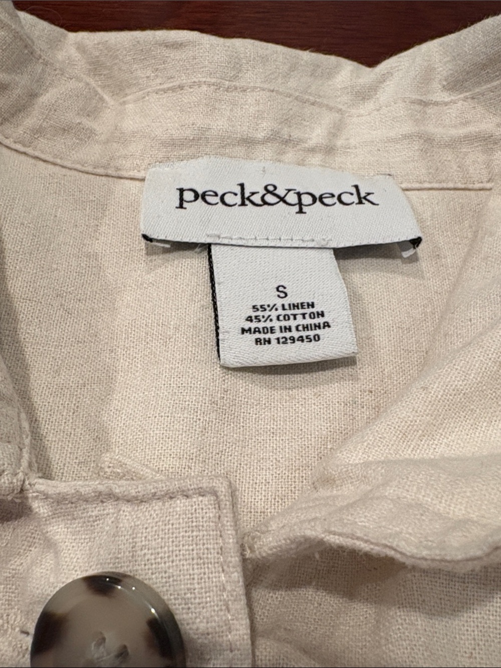 Peck&Peck Cream White Linen Cotton Blend Cropped Jacket Women’s Size Small - Picture 11 of 12